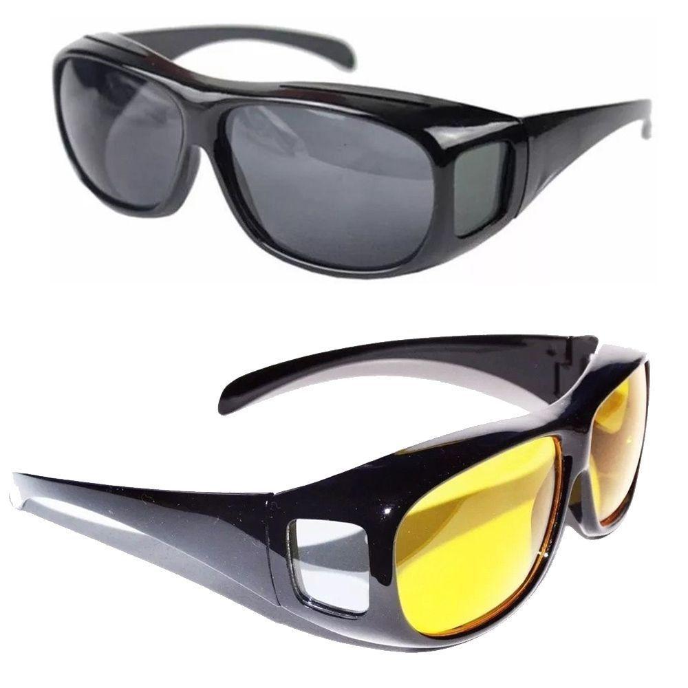 Miniatura Oculos Visao Noturna 2 Un. Dirigir Carro Protecao Uv Dia E Noite Polarizado Moto