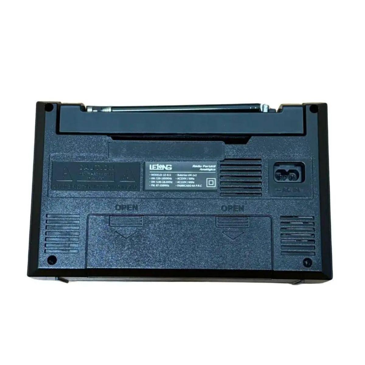 Miniatura Radio Fm Am Sw Portátil Analógico Bivolt Recarregável Le-611