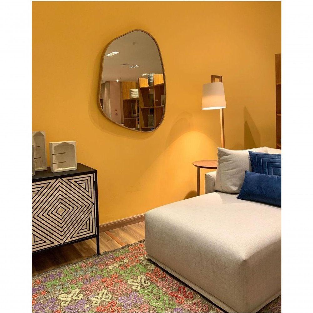 Miniatura Sofa 03 Lugares 3,14mt Com Chaise Long Estofado Cinza Loah Cinza