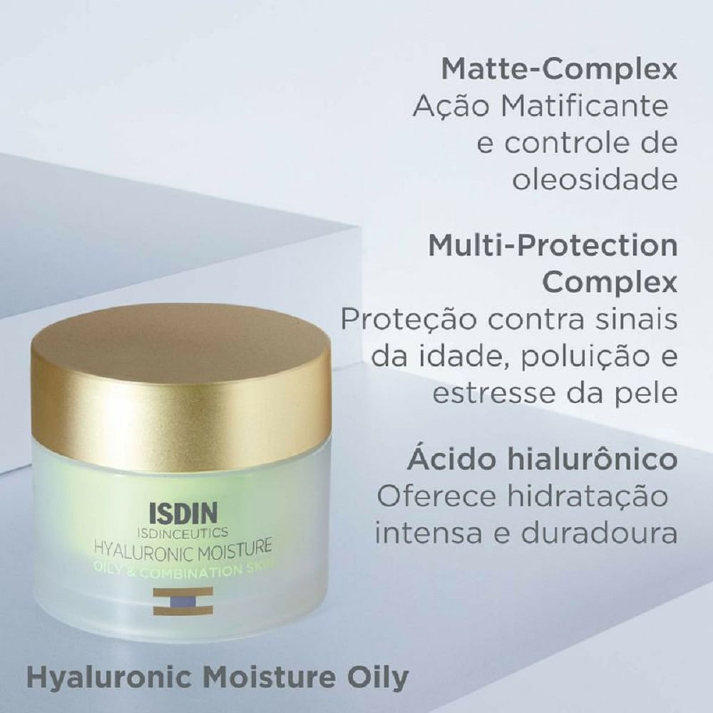 Miniatura Creme Facial Anti-Sinais Isdin Hyaluronic Moisture Pele Mista e Oleosa 50g