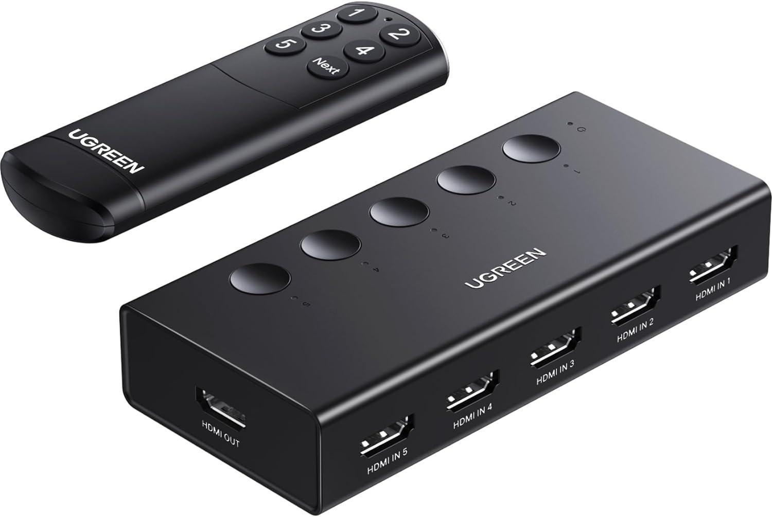 Miniatura Ugreen Switch Interruptor Hdmi 5 In 1 Out 4K 60Hz C/Controle