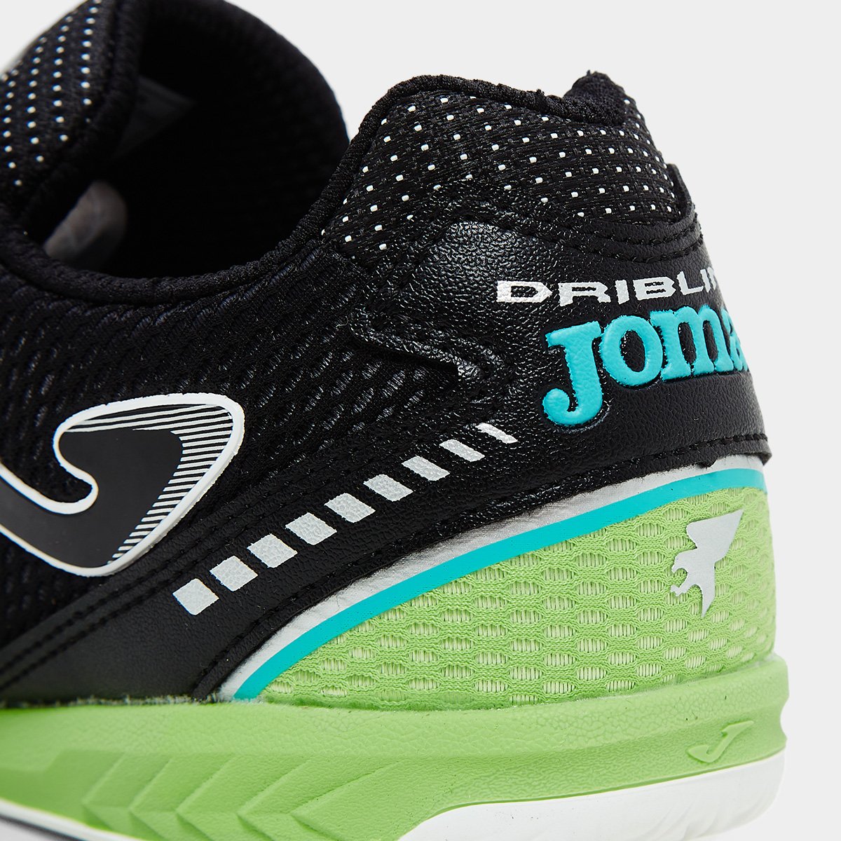 Chuteira Futsal Joma Dribling IN Unissex Preto+Verde Claro - 38