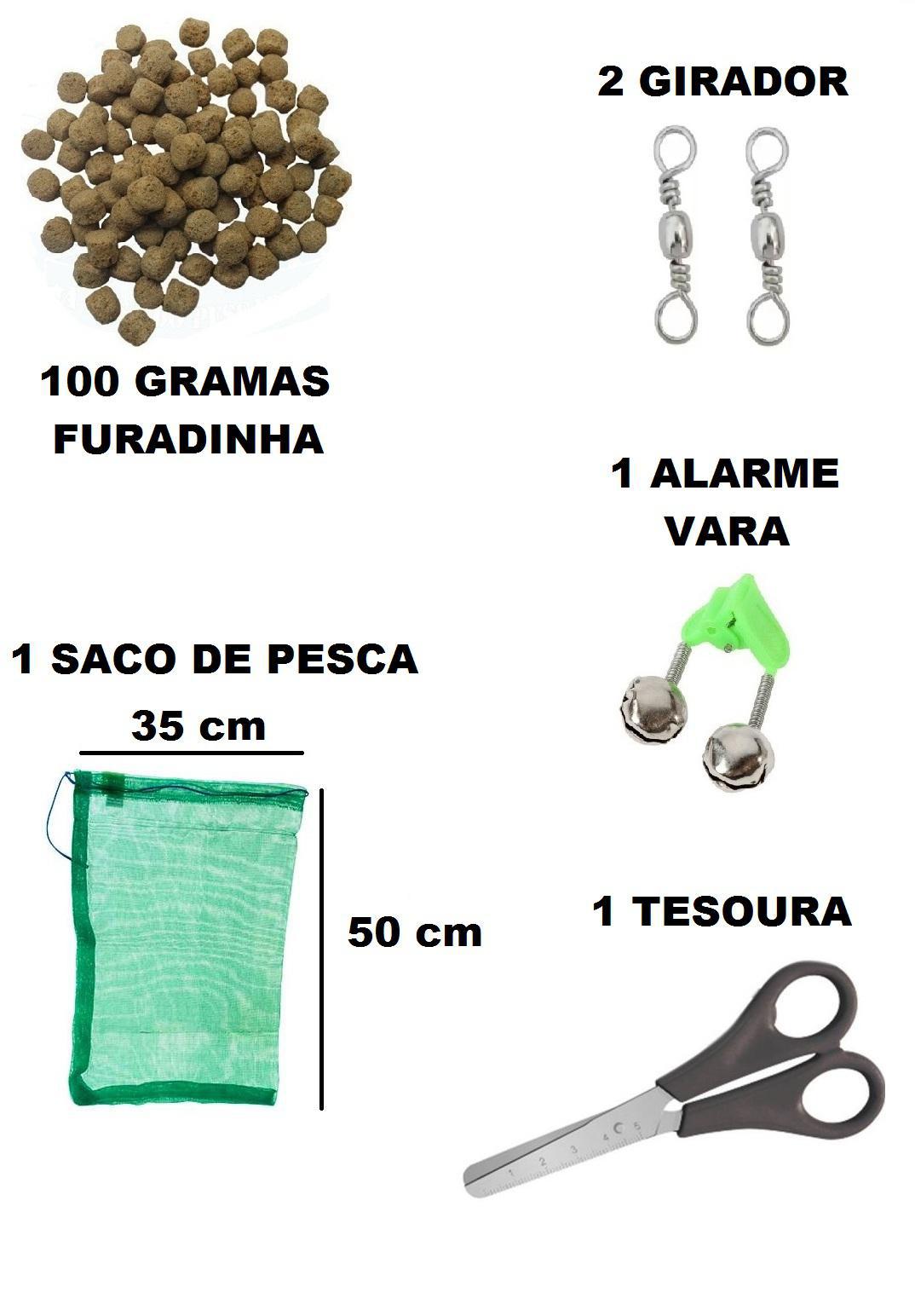 Kit de Pesca com Vara Telescópica e Molinete - 84 Itens