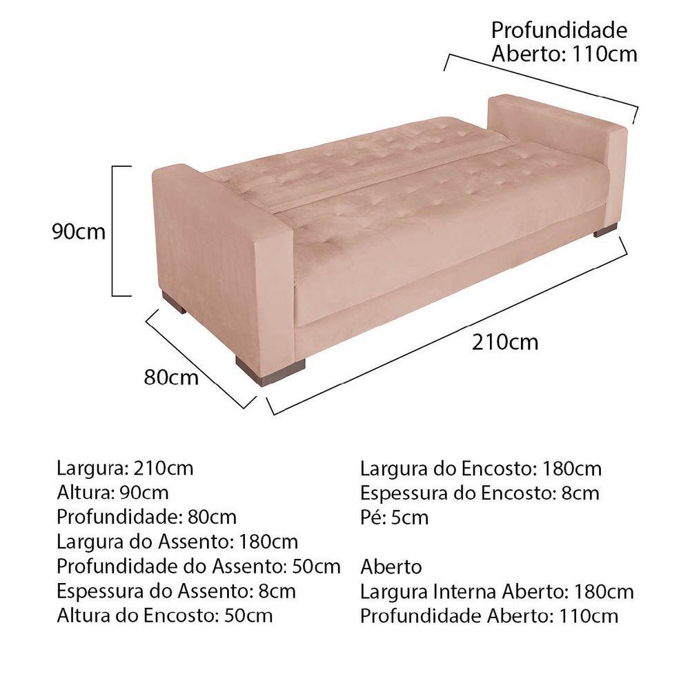 Sofá Cama 3 Lugares Jobim Sued… | Shopping do Inter
