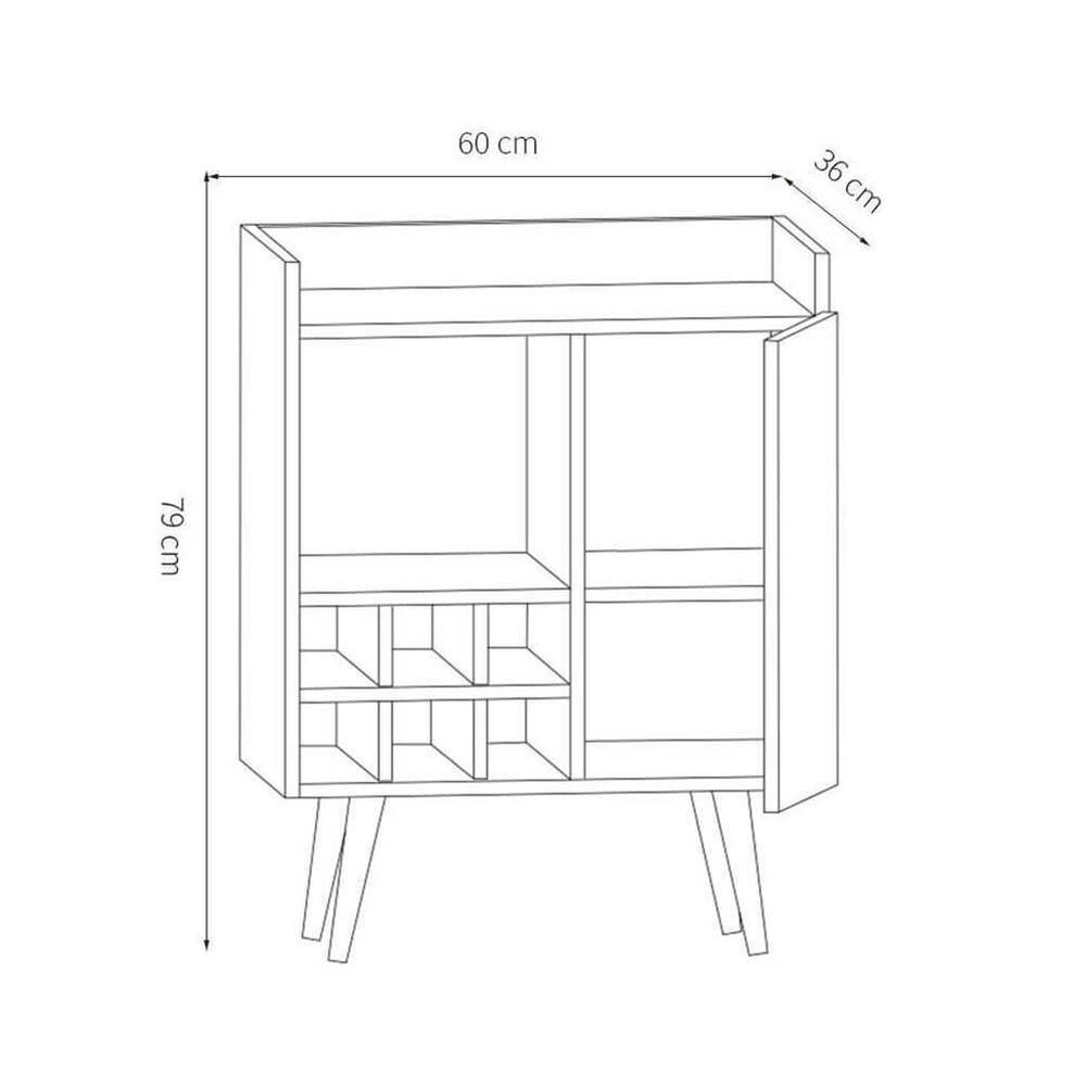 Miniatura Aparador Com Adega Preto E Madeirado
