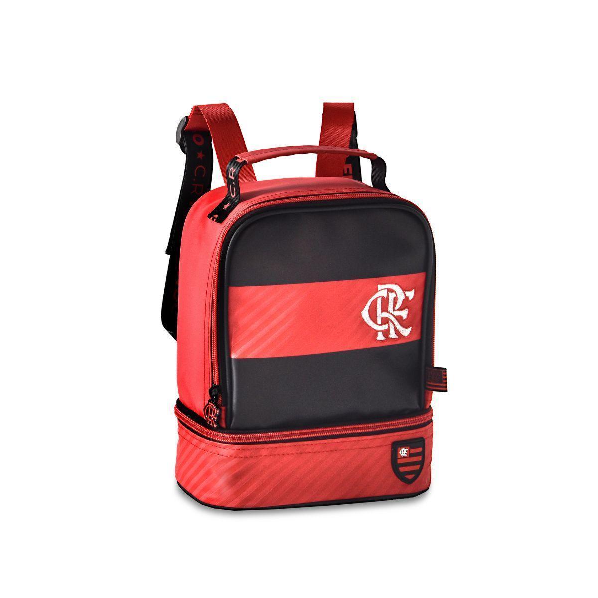 Miniatura Kit Mochila Costas Flamengo Com Lancheira Estojo - Vermelho