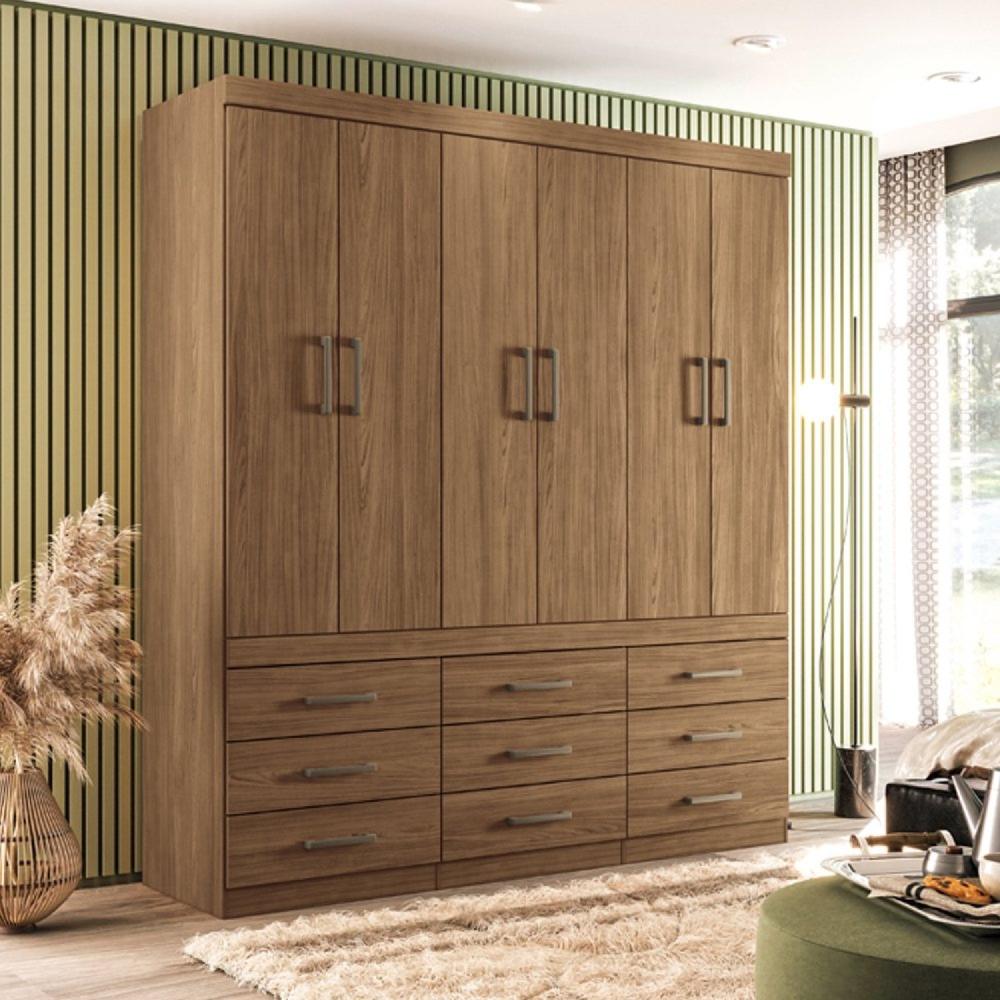 Miniatura Guarda-roupa Star 6 Portas 9 Gavetas Jatoba