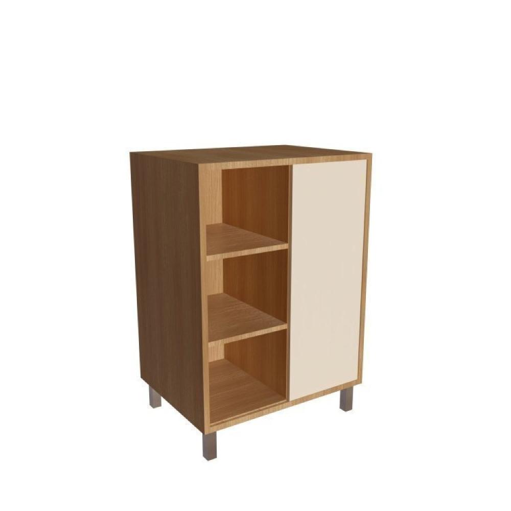 Miniatura Gabinete de Banheiro 60cm Julia com Balcão 1 Porta Correr e Espelheira sem Cuba Mel/Arenas