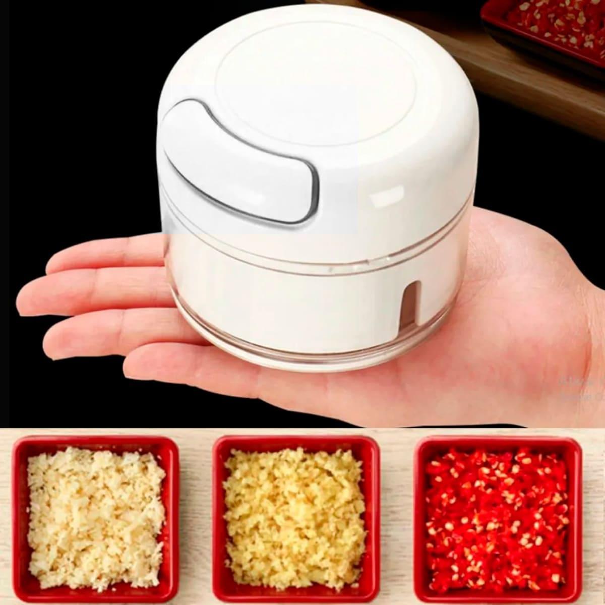 Miniatura Processador 2 Lâminas 200 Ml Triturador De Alimentos Manual