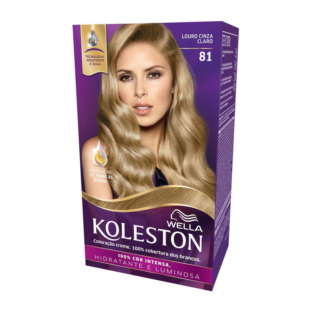 Miniatura Tintura Creme Koleston Wella Louro Cinza Claro 81 Kit Tinta de Cabelo Koleston Louro Cinza Claro 81