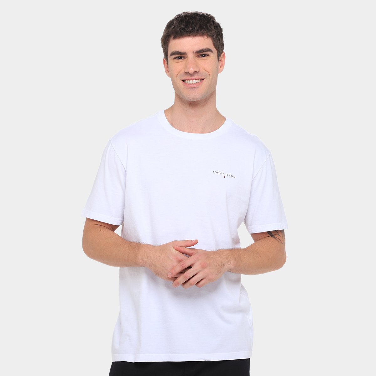 Miniatura Camiseta Tommy Jeans Chest Masculina Branco - GG