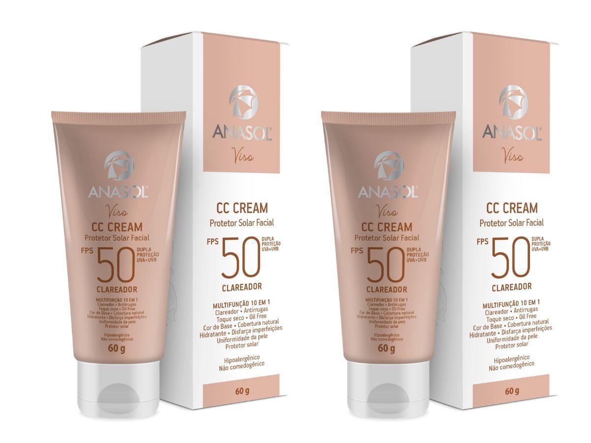 Miniatura Kit 2 Cc Cream Clareador Facial Antirrugas Fps 50 Anasol