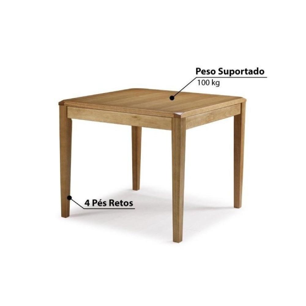 Conjunto Mesa de Jantar Angra 90 cm com 4 Cadeiras Mel