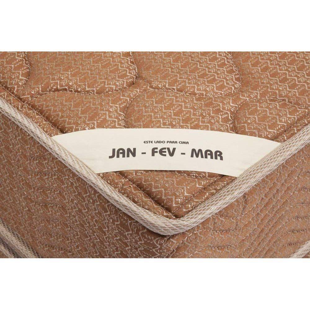 Miniatura Cama Box Baú Queen: Colchão Molas Ortobom Hotelaria Multilastic OrthotelBase Suede Brown(158x198)