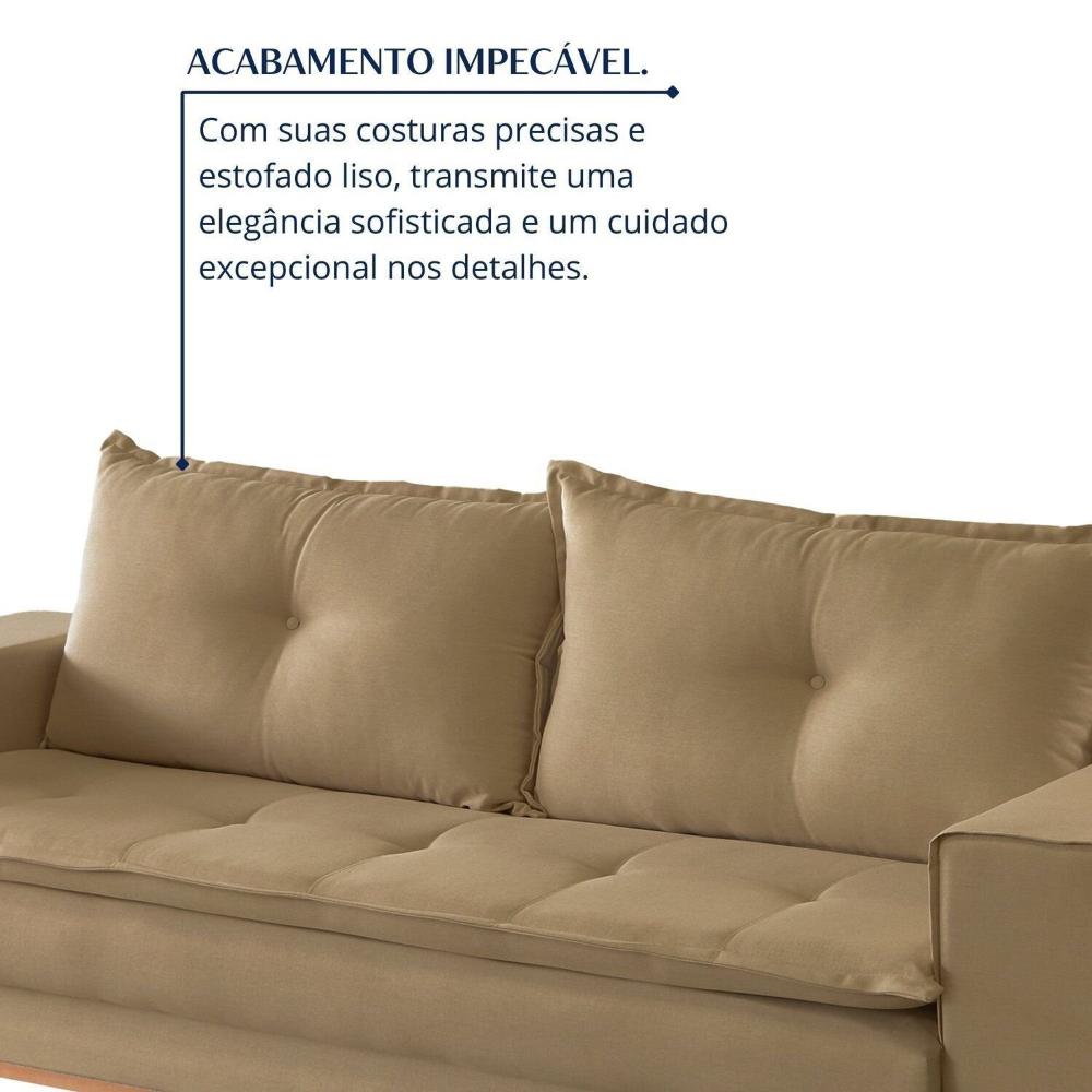 Sofá 4 Lugares 220cmx 92cm X 81cm Caparaó Bege