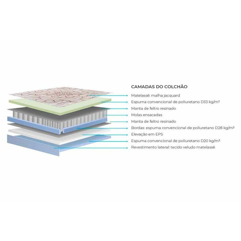 Miniatura Cama Box Baú Queen: Colchão Molas Polar Masterpocket Ensacadas Jasmim + Base Brown(158X198)