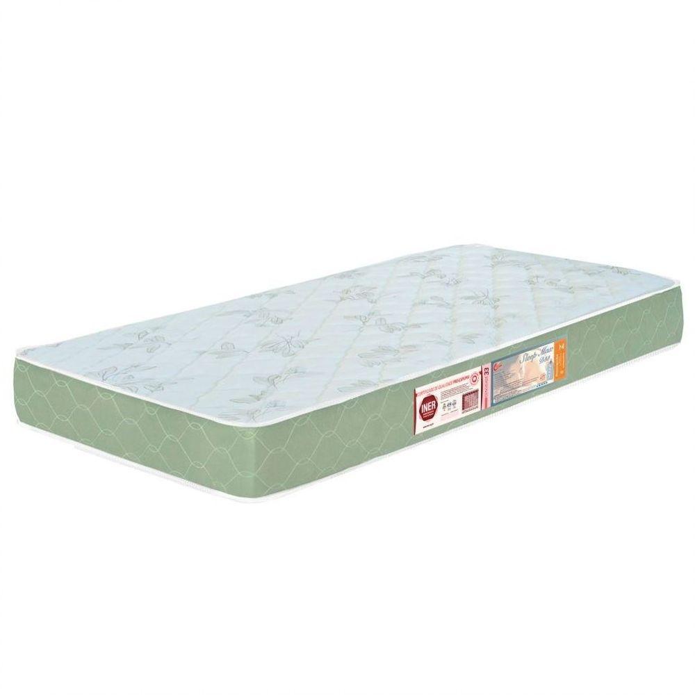 Miniatura Colchão Solteiro Sleep Max Espuma D33 96X203X15Cm Branco/Verde - Castor
