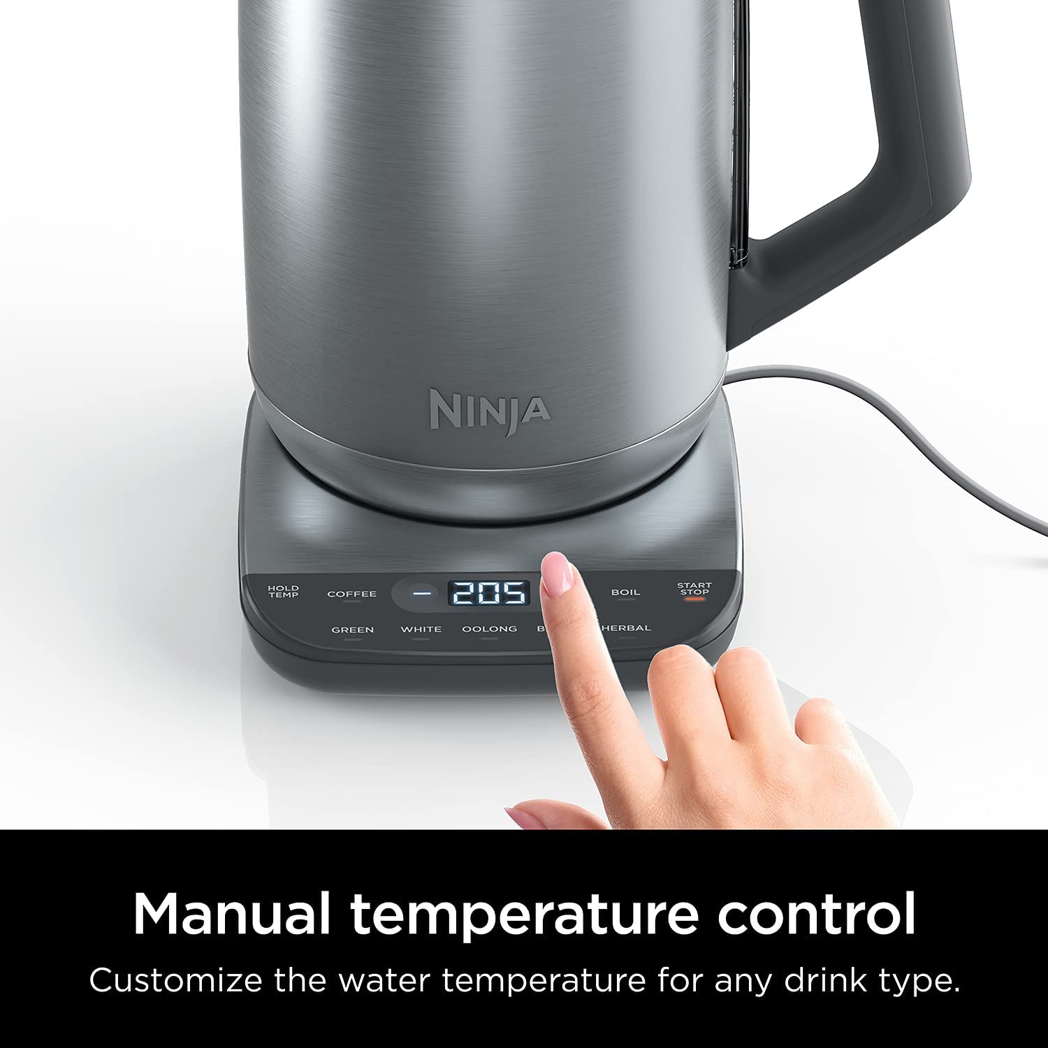 Miniatura Ninja KT200 Chaleira Elétrica 17L com Controle de Temperatura 110V1500W Prata