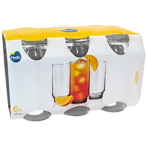 Miniatura Conjunto de Copos Nadir Lights em Vidro 300 ml – 6 Peças