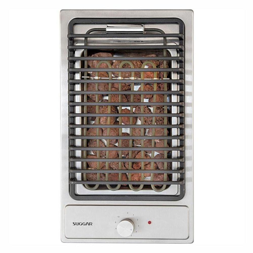 Miniatura Cooktop Elétrico Inox Barbecue Churrasqueira Com Grelha 220V