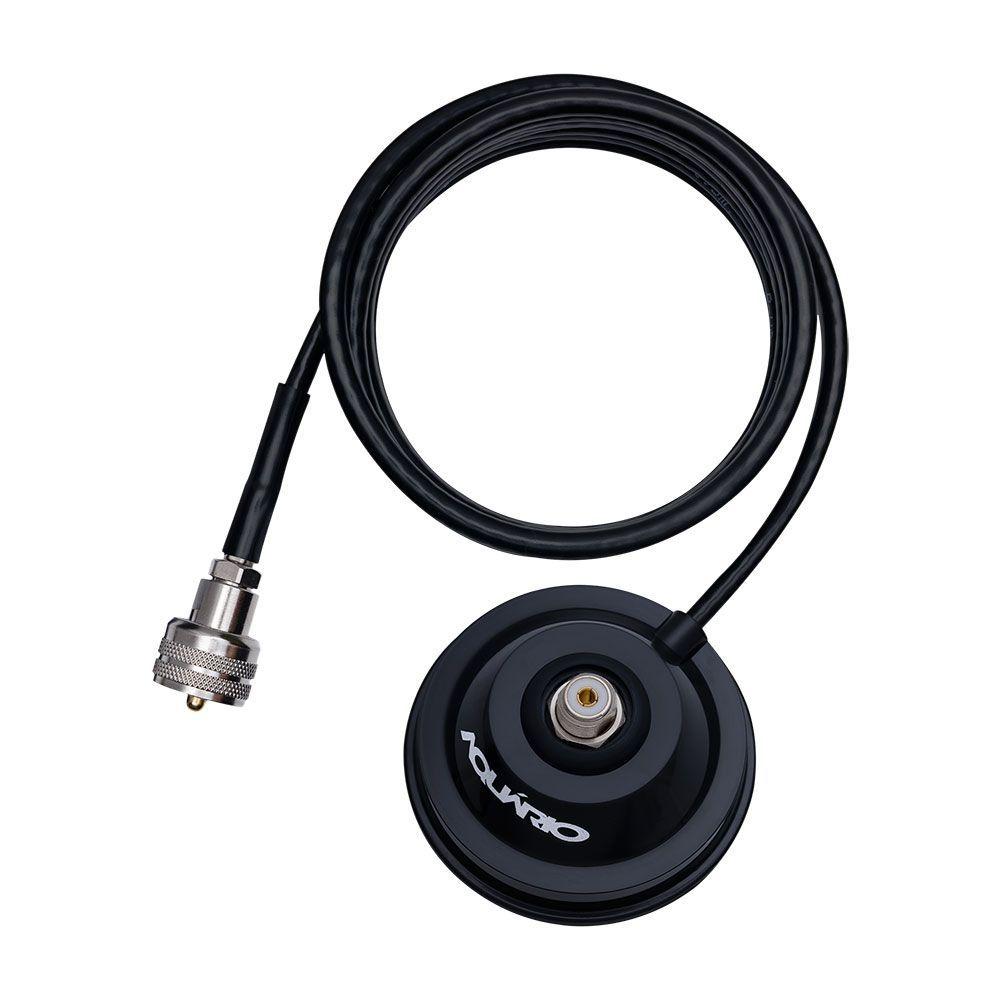 Miniatura Suporte Magnetico Para Antena Movel Aquario M-700k Base Magnetica Com Cabo Rg058 De 4 Metros