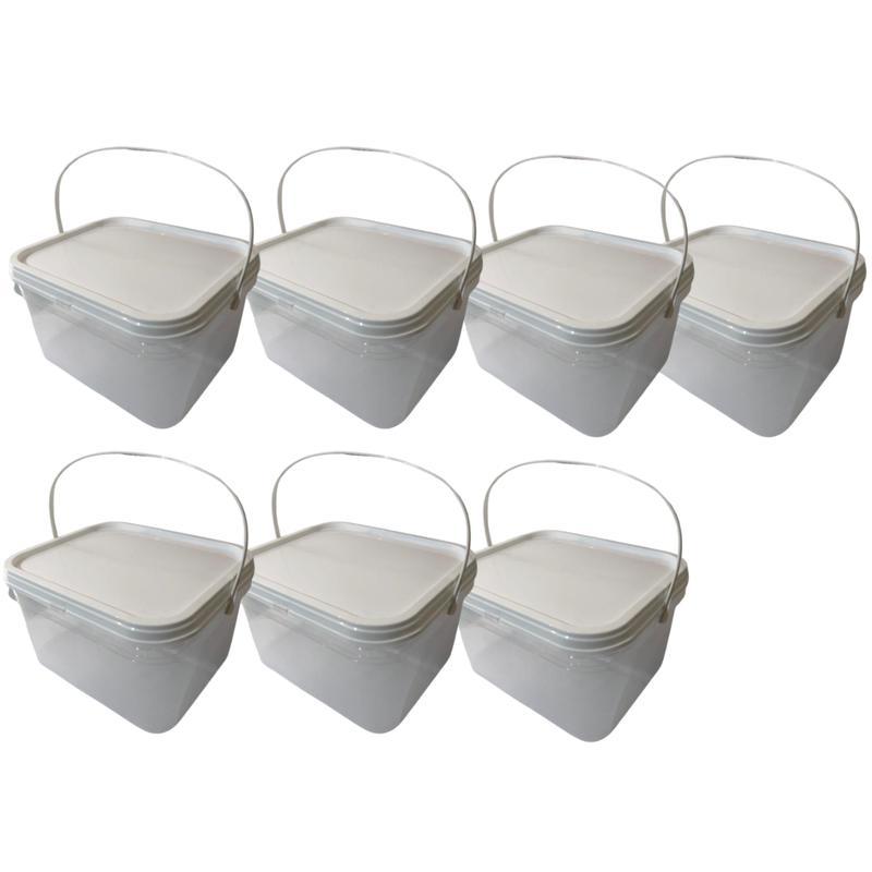 Miniatura Balde Para Lenço Umedecido Transparente 2.4L-Kit 7 Pçs