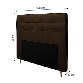 Miniatura Cabeceira para Cama Casal Dobue Hannover Chocolate
