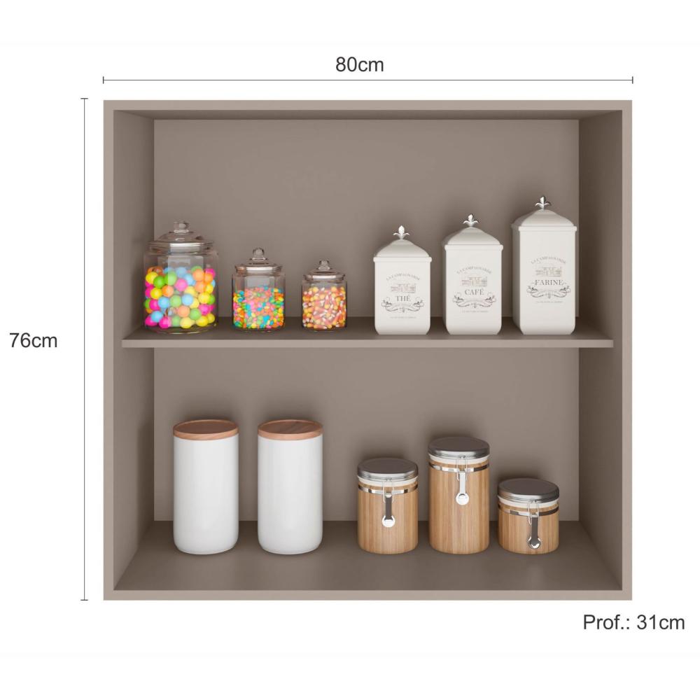 Miniatura Armário de Cozinha Aéreo 80cm 2 Portas Unna Poliman Móveis Fume