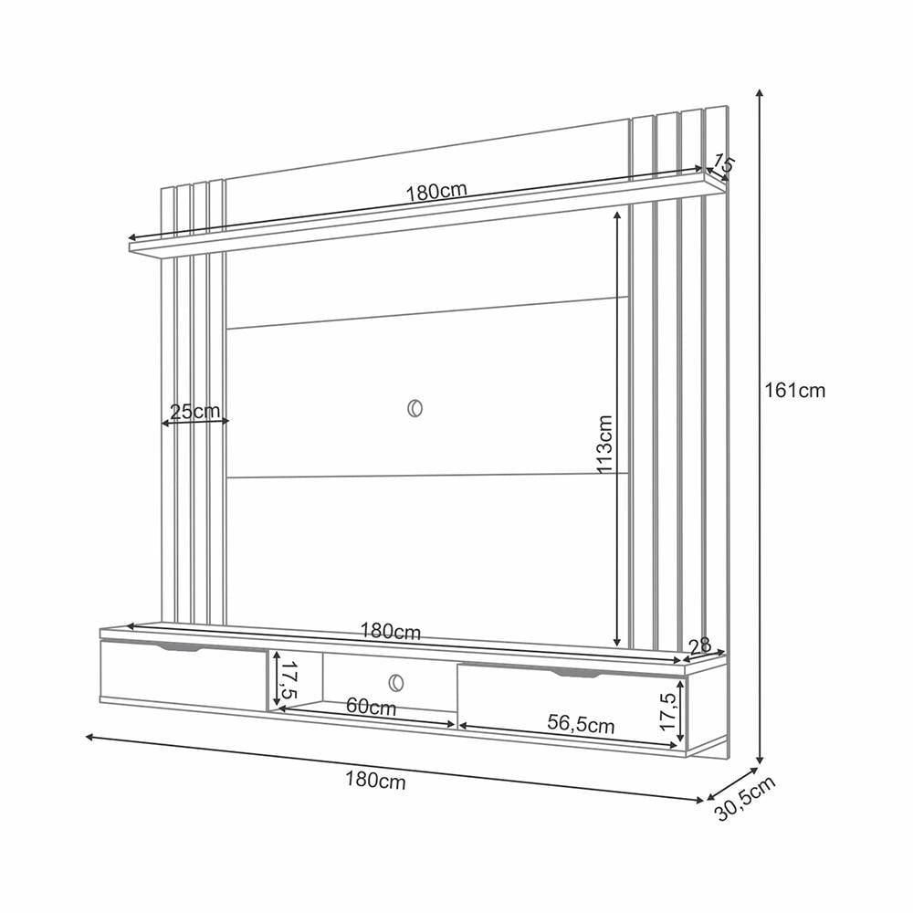 Miniatura Painel Home Suspenso Solus Tv Até 70 Polegadas Cinamomo/off White