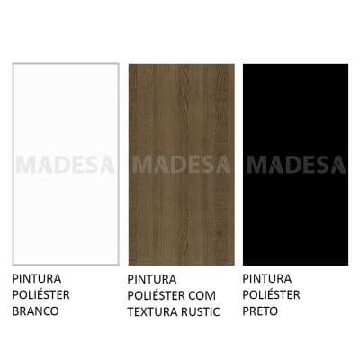 Cozinha Completa Madesa Safira com Armário e Balcão (Sem Tampo e Pia) Branco/Preto/Rustic Cor:Branco/Preto/Rustic