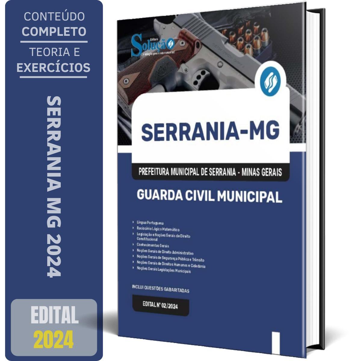 Miniatura Apostila Prefeitura Serrania Mg 2024 Guarda Civil Municipal