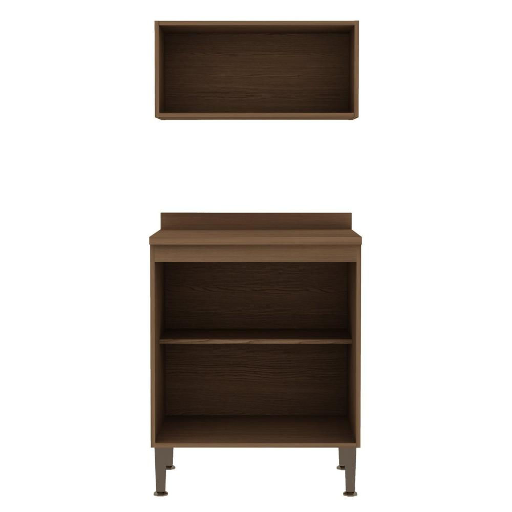 Miniatura Gabinete para Banheiro 2 Portas sem Cuba com 1 Nicho Acquaflex Ébano/Branco