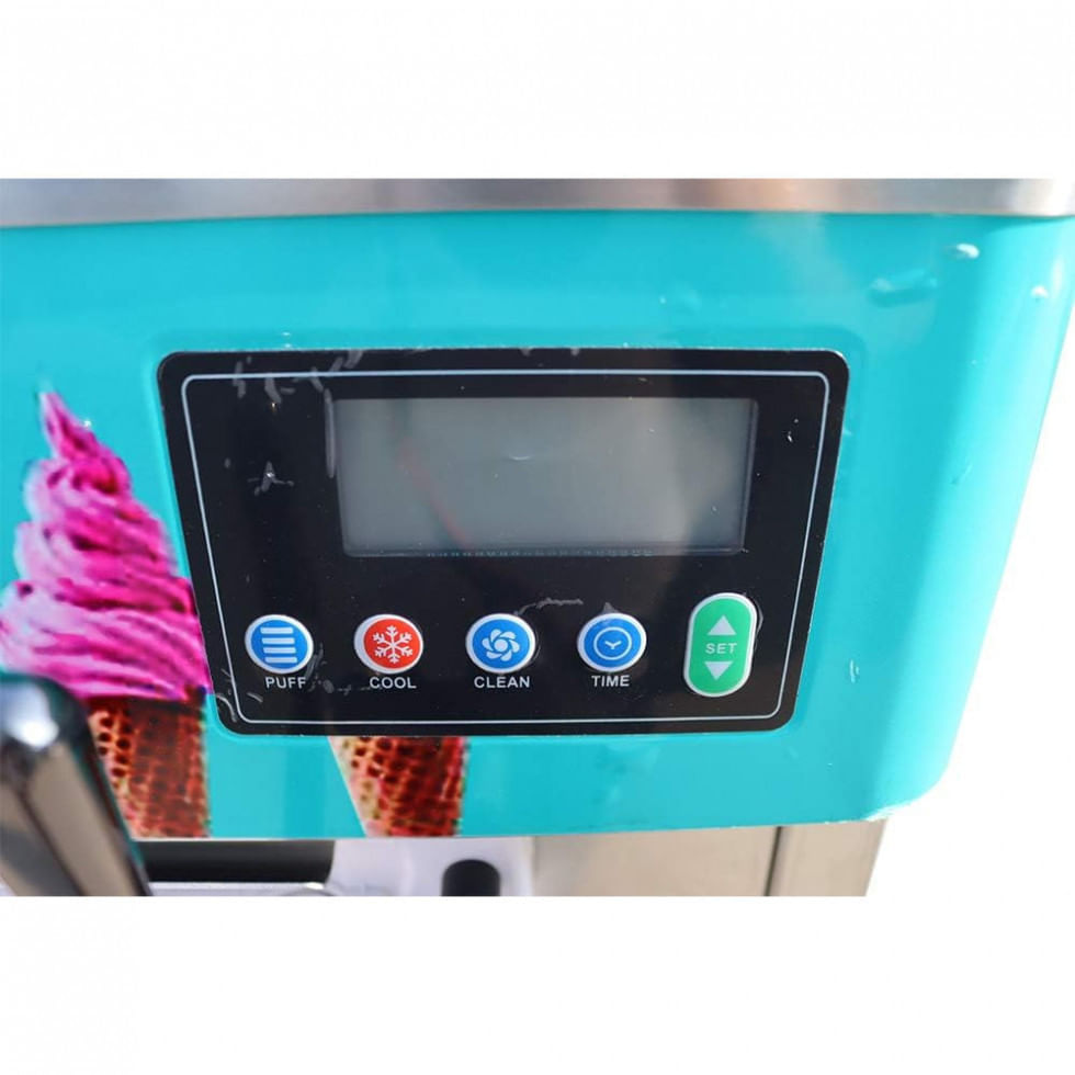 Máquina de Sorvete Profissional em Aço Inoxidável 30L por Hora com 3 Bicos e Tela LCD, 110V, HomeKitchen 210051, Prata