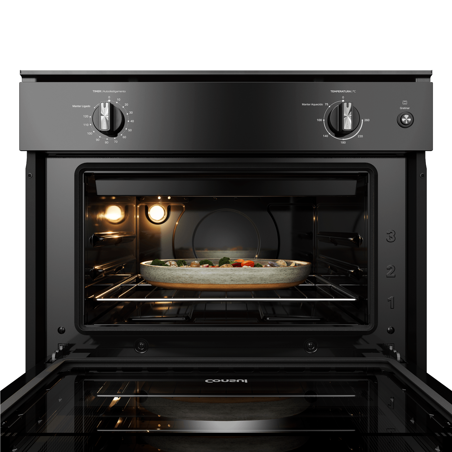 Forno de Embutir Elétrico 47 litros Consul Preto com Timer e Função Gratinar - COB47BE 110V