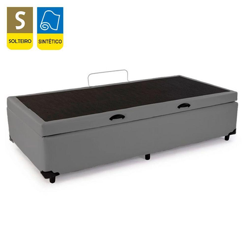 Miniatura Cama Box Baú Solteiro Sintético Sereneprime Cinza 88x188x44