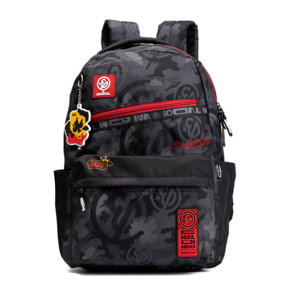 Miniatura Mochila Escolar Masculina Infantil Enaldinho Preta Preto