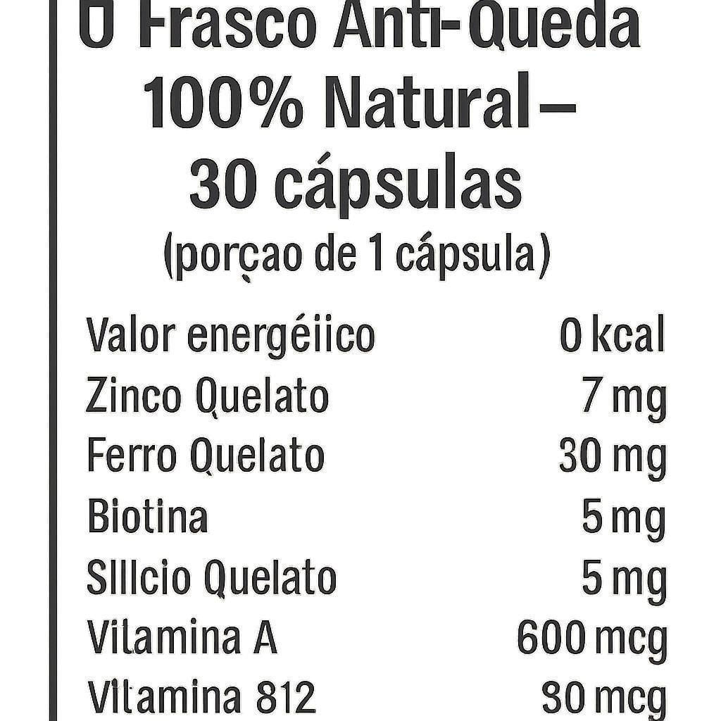 Miniatura Anti-Queda 100% Natural 30 Cápsulas Saúde E Ervas