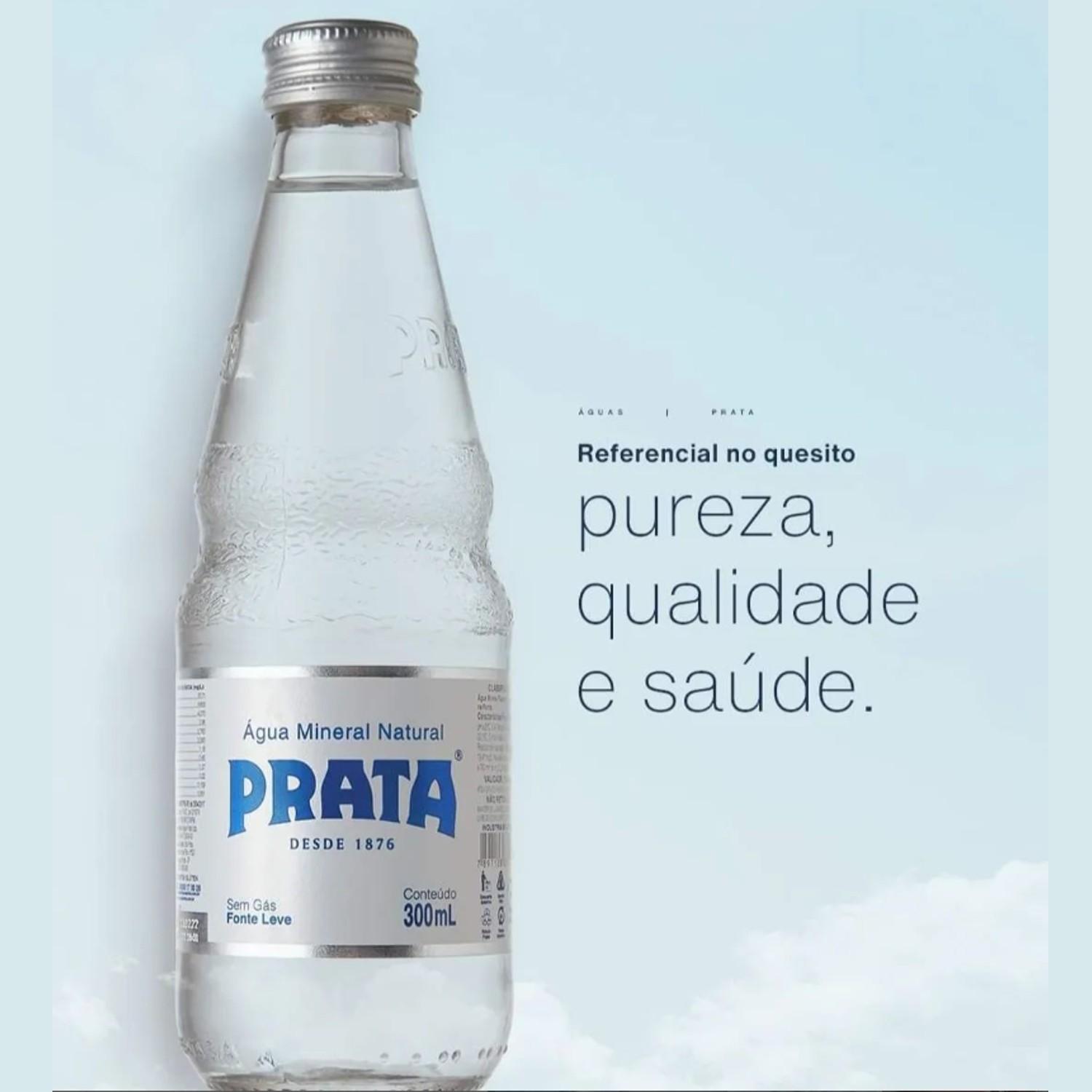 Miniatura Água Mineral Prata S/ Gás Leve Vidro 300Ml