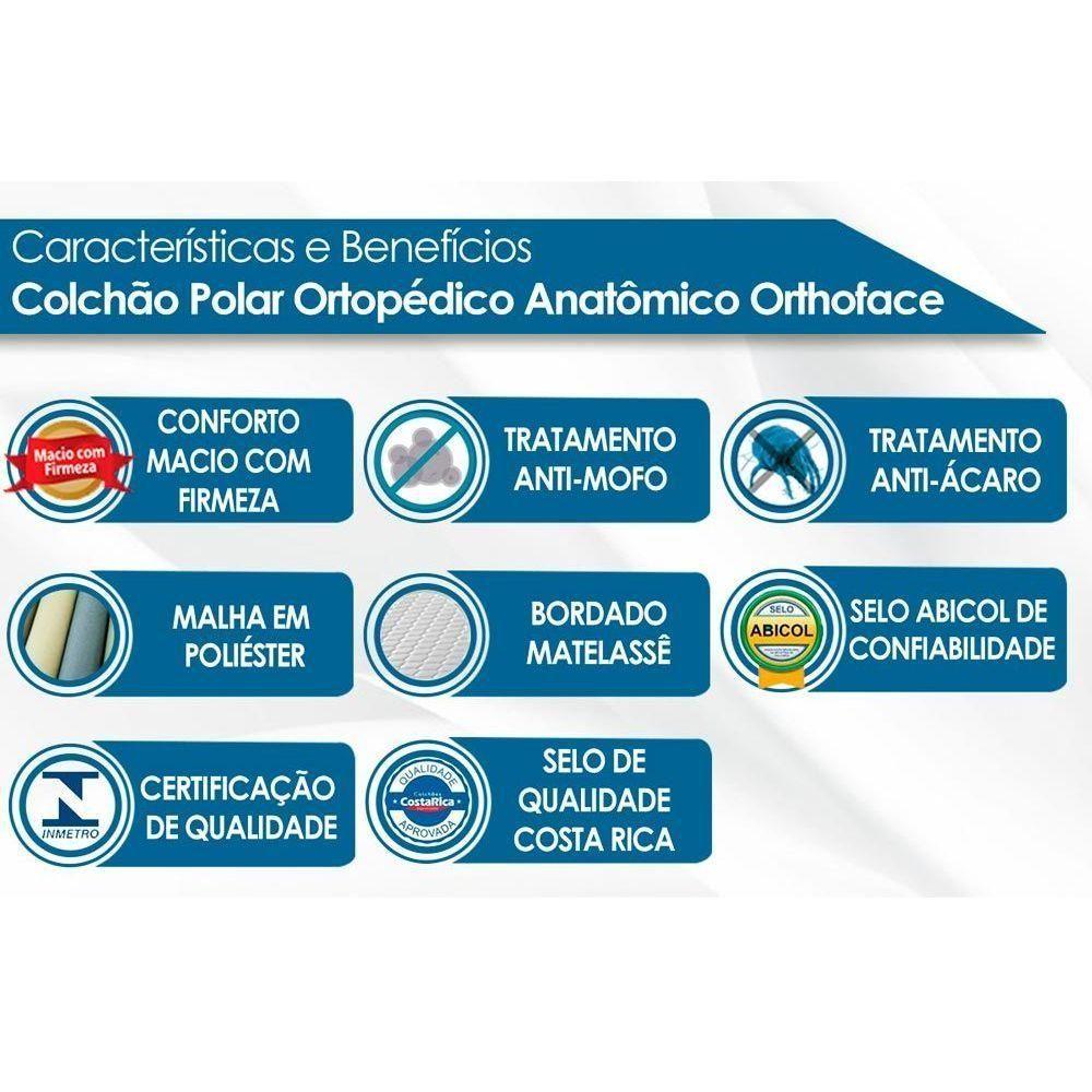 Miniatura Cama Box Baú Queen: Colchão Anatômico Polar D28 / Ep Orthoface Class + Base Crc Suede Clean(158X198)