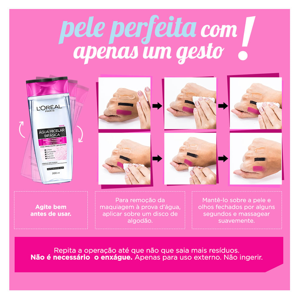 Miniatura Solução de Limpeza Facial 5 em 1 L'Oréal Paris - Água Micelar Bifásica 100ml