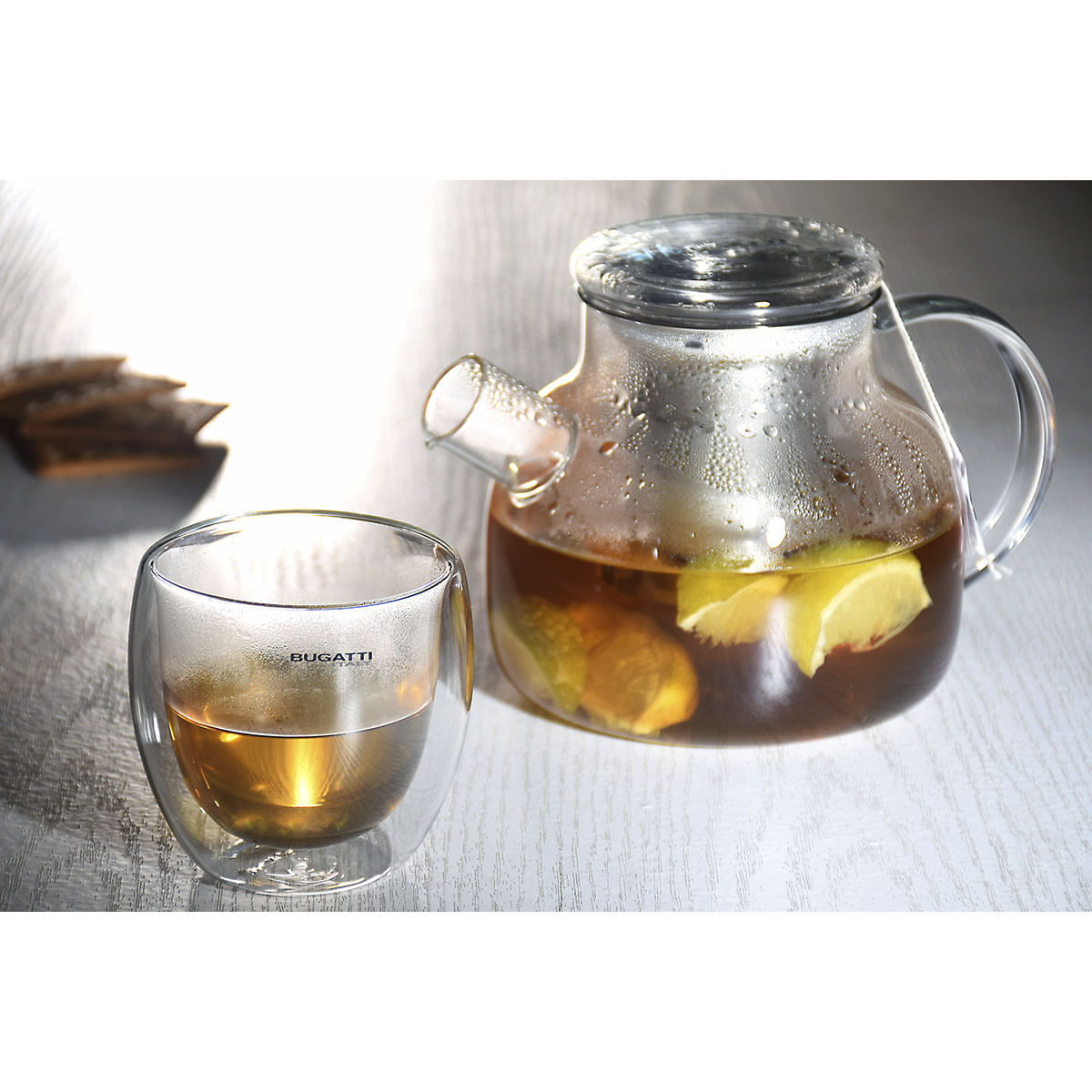 Miniatura Bule de Vidro Borossilicato com Infusor para Chá em Aço Inox 1000ml - Bugatti