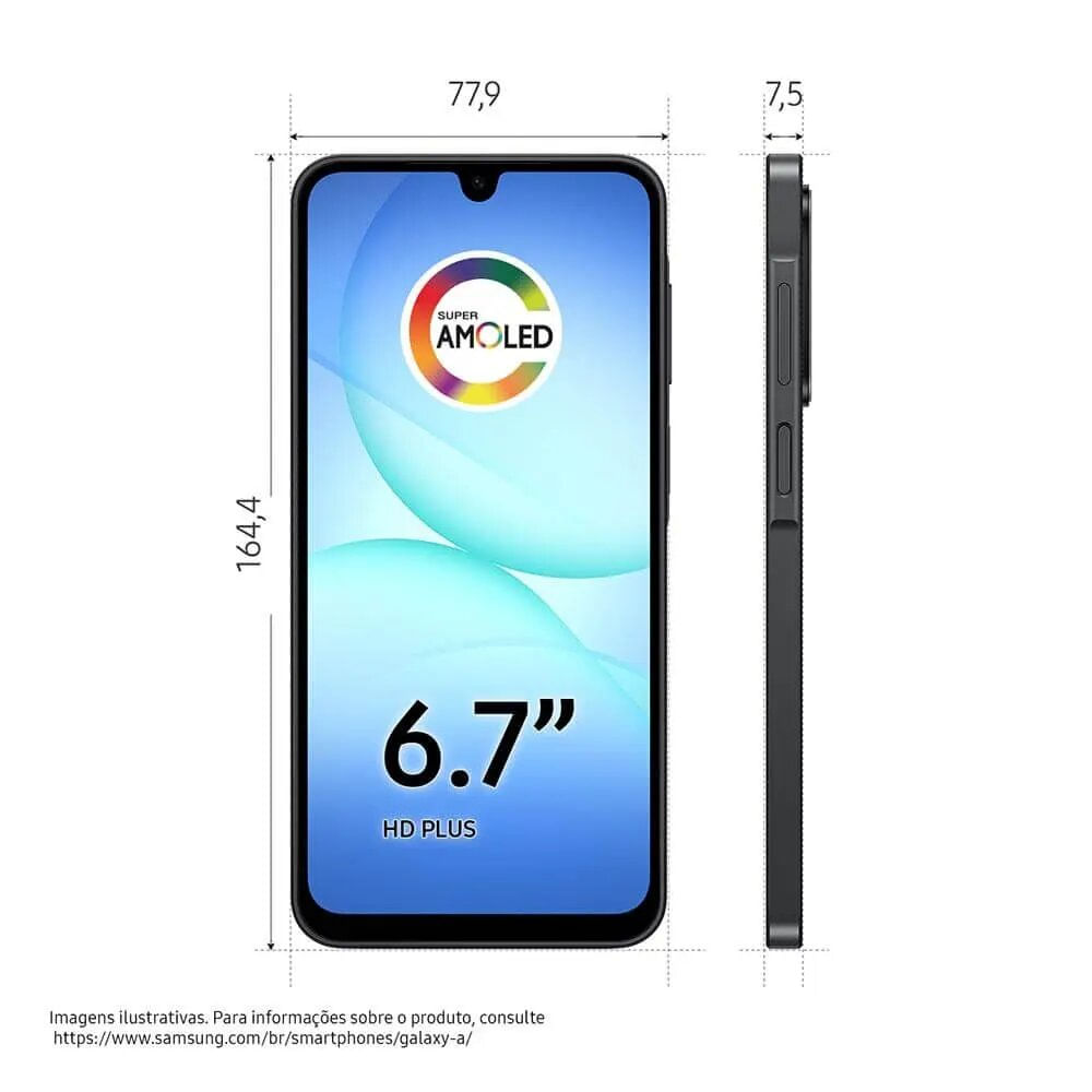 Miniatura Smartphone Samsung Galaxy A17 5G 128GB - Preto, RAM 4GB, Tela 6.7", Câmera Tripla 50MP + Selfie 13MP