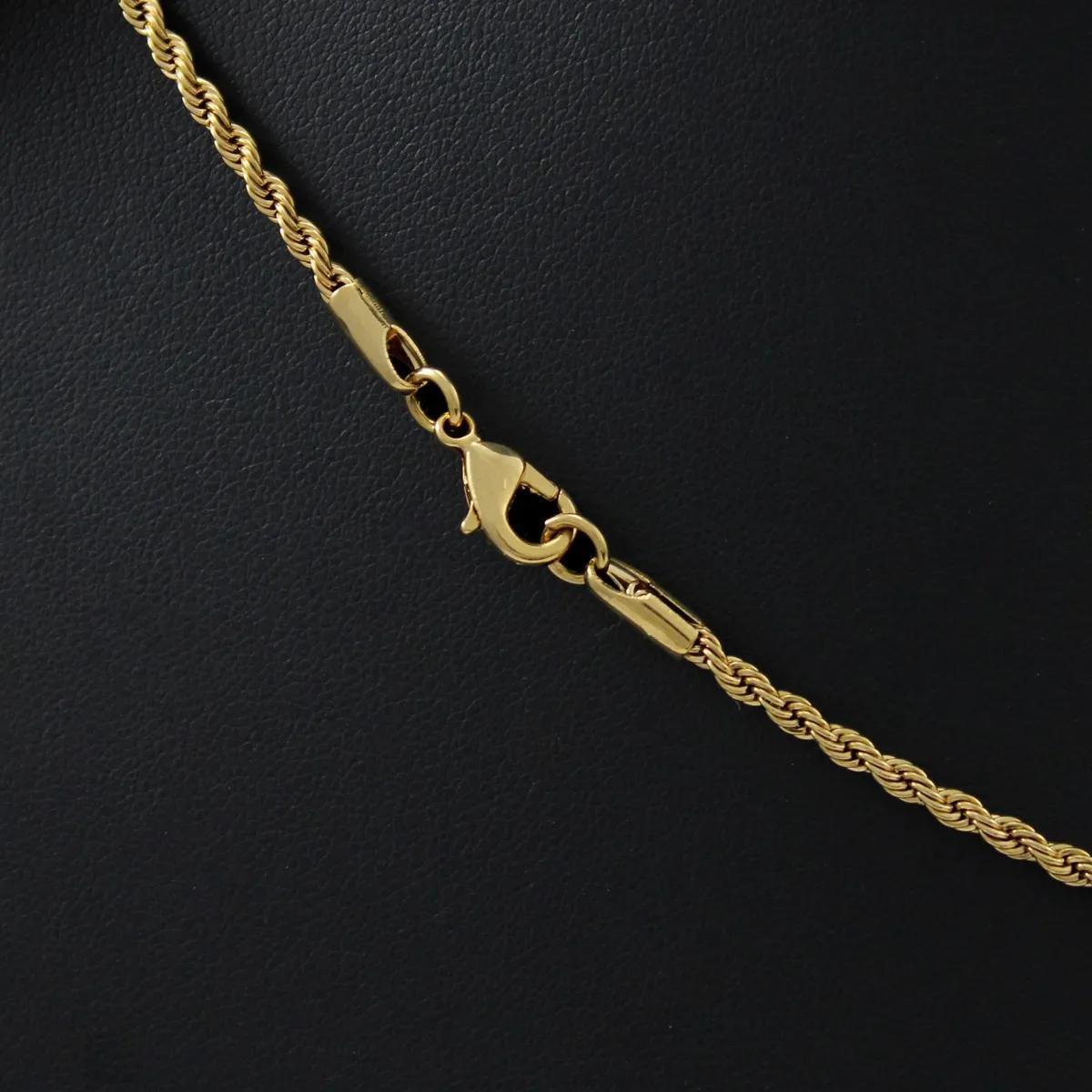 Miniatura Corrente Elo Baiano Masculino Banhado A Ouro 18K 3Mm 70Cm