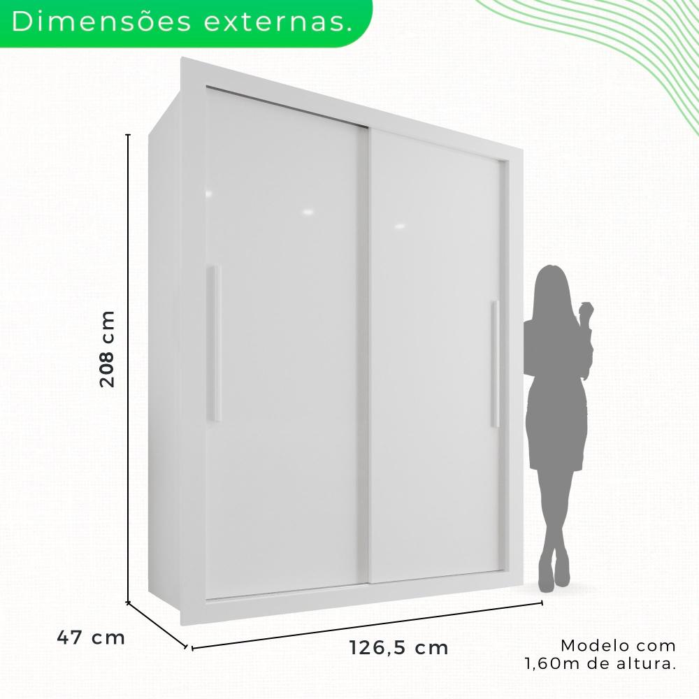 Miniatura Guarda Roupa Solteiro 2 Portas 2 Gavetas Costa Rica Sallêto Móveis Branco