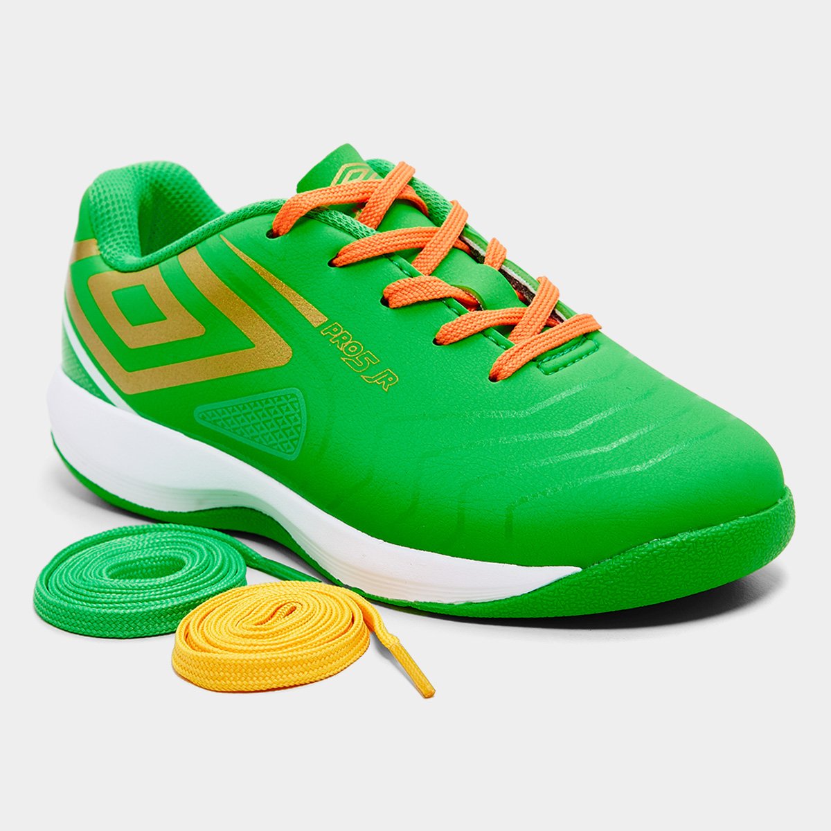 Chuteira Infantil Futsal Umbro Pro 5 Bump Verde+Branco - 29