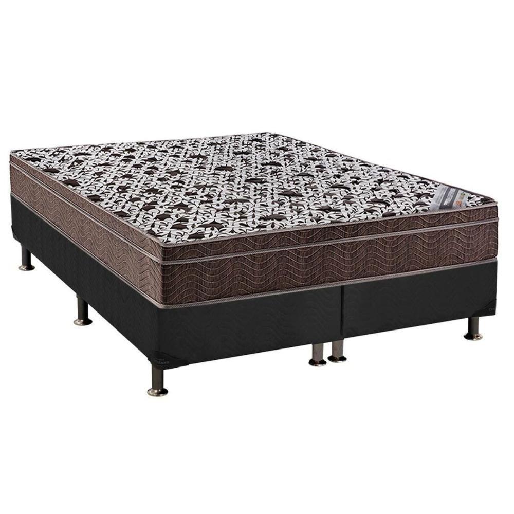 Miniatura Cama Box Queen: Colchão Molas Superpocket Ensacadas Ortobom Physical + Base Cinza(158X198)