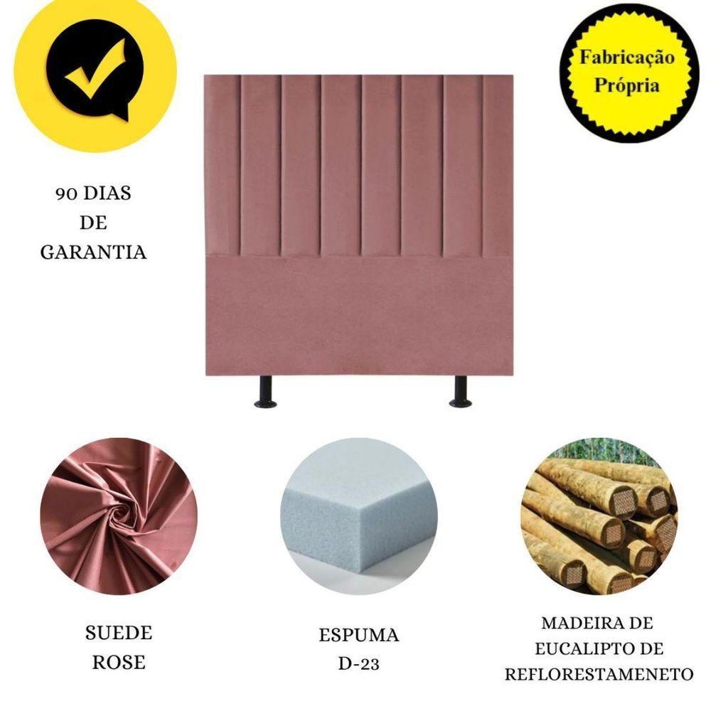 Miniatura Cabeceira Estofada Cama King 195 Cm Luísa Suede E Frame rosé