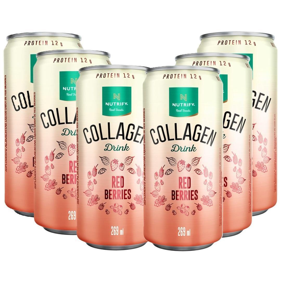Miniatura Collagen Drink Protein Red Berries - Nutrify 6 Latas