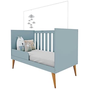 Miniatura Berço Mini Cama Móveis Estrela Ternura Azul Wood