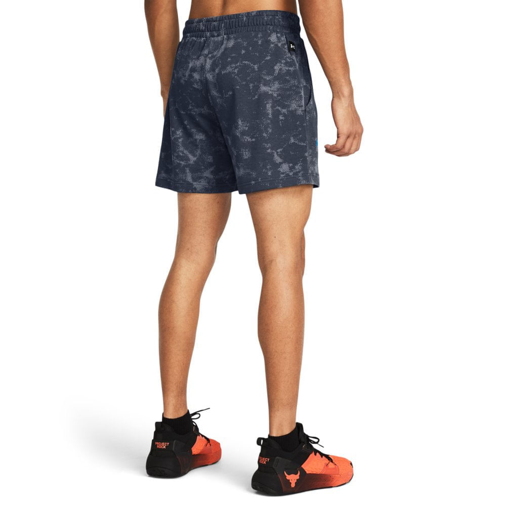 Miniatura Shorts Masculino Under Armour Project Rock AOP Rival Terry Cinza - G